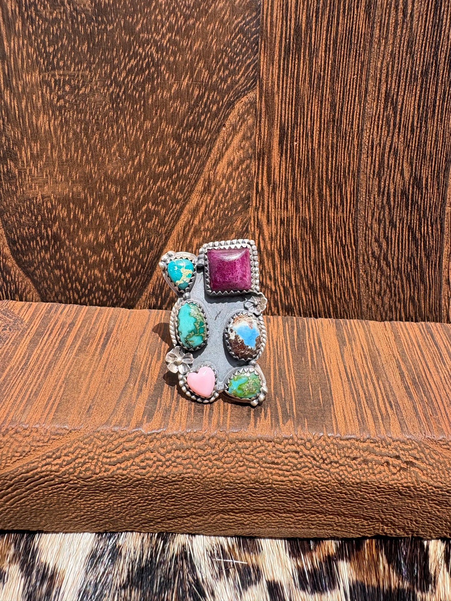 Mix Stone 6 Stone Cluster Ring #1