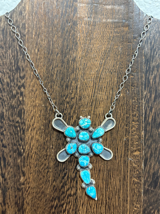 XL White Water Cluster Dragonfly Necklace