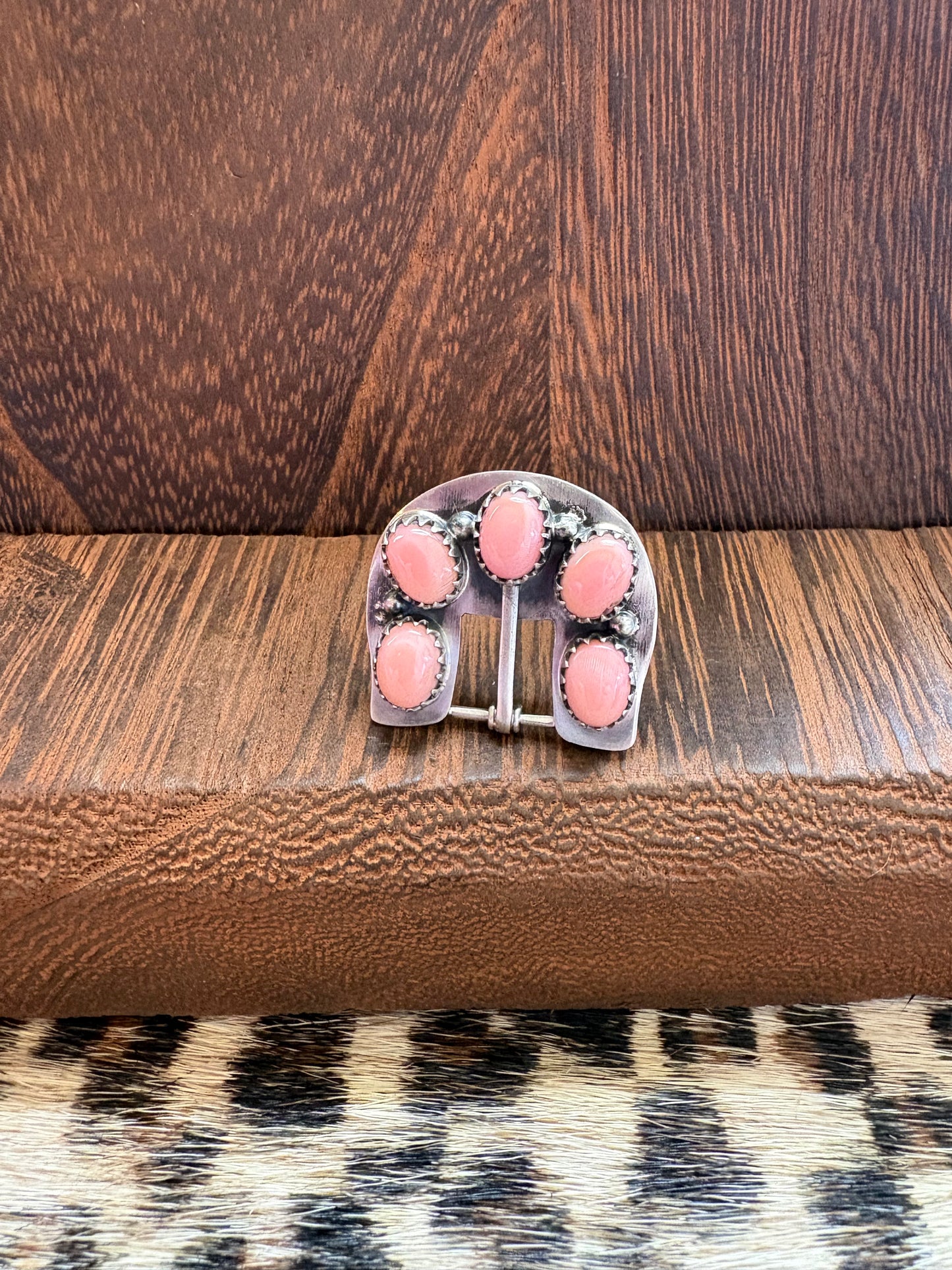 Pink Conch Belt Buckle Ring