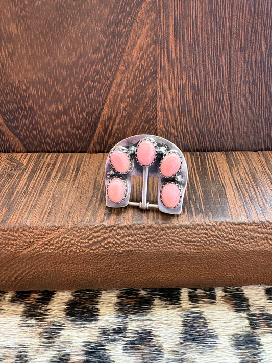 Pink Conch Belt Buckle Ring