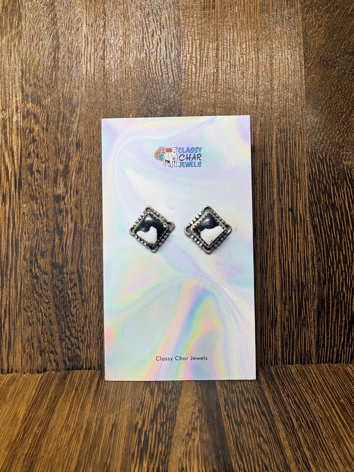White Buffalo Diamond Studs #1