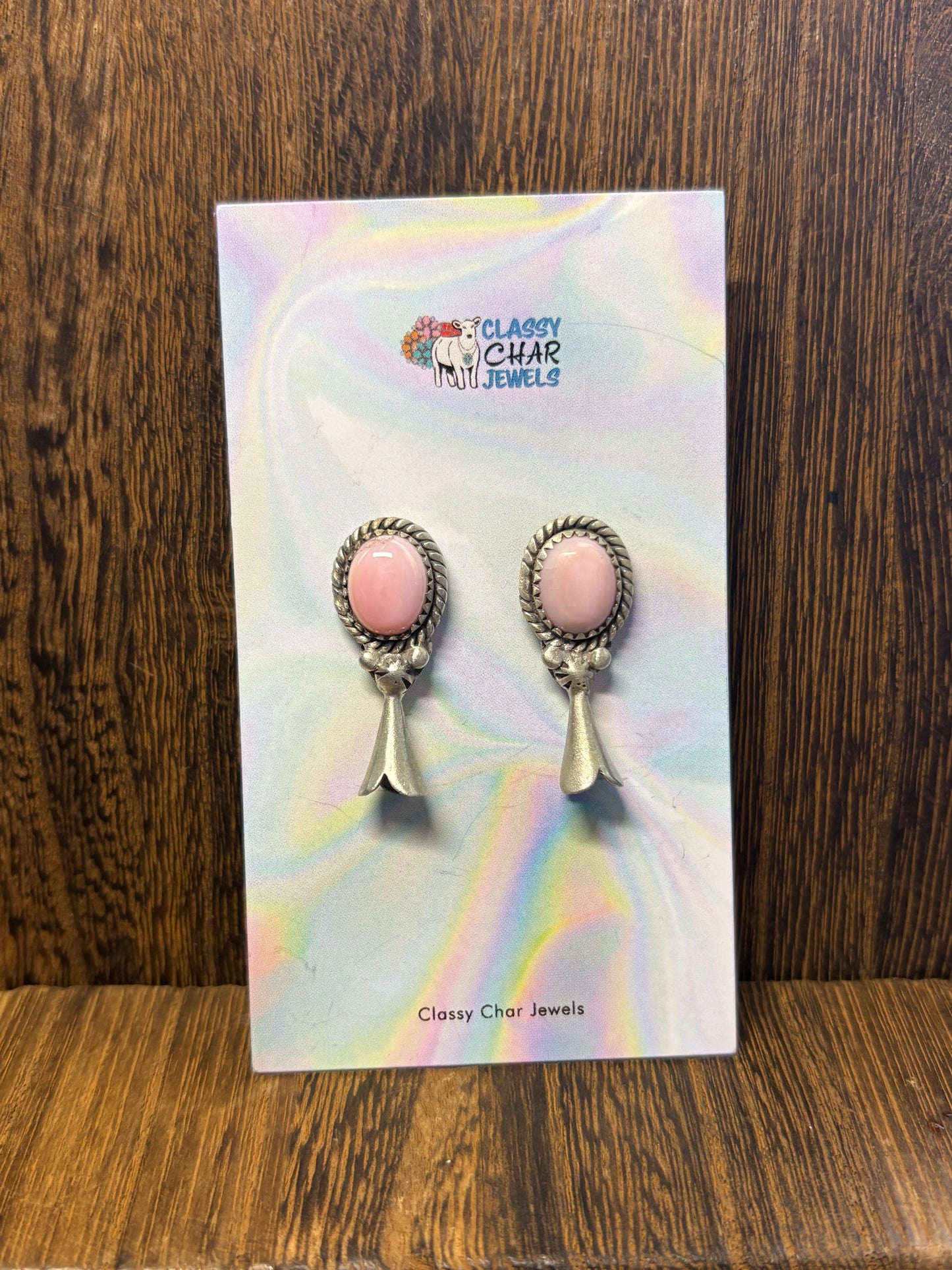 Pink Conch Blossom Studs