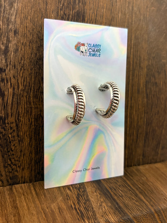 Navajo Handmade Twist Hoops