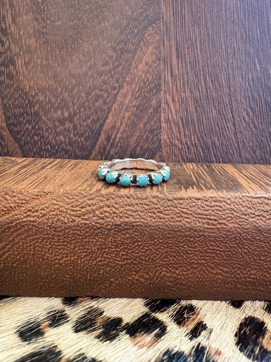 Turquoise Eternity Stacker Ring
