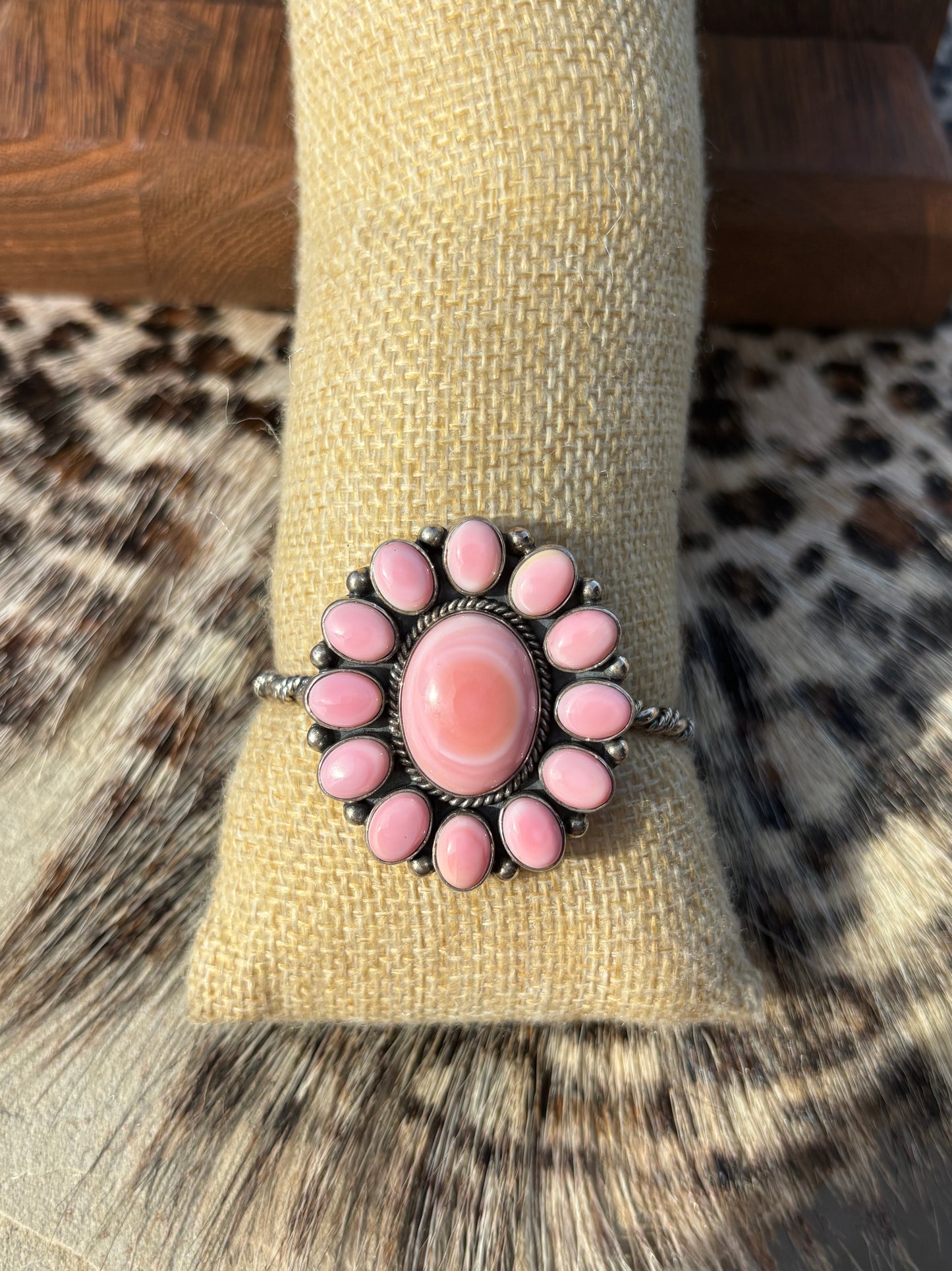 Pink Conch STATEMENT Cluster Cuff