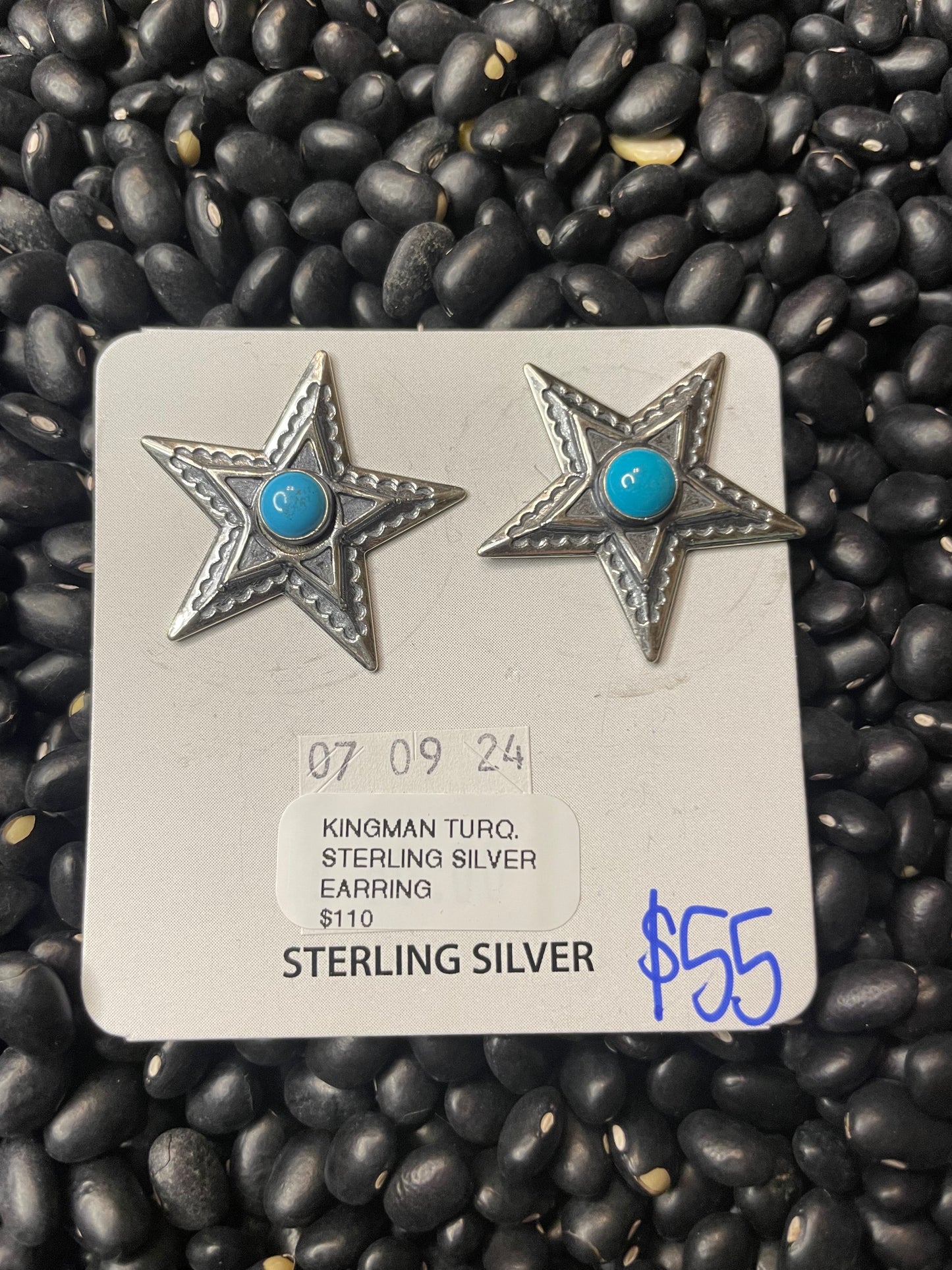 Navajo Handmade Kingman Star Earrings