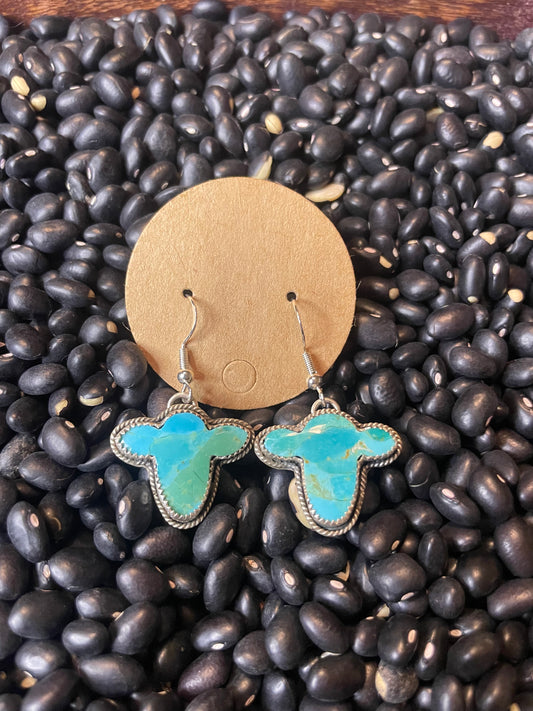 Turquoise Cowhead Earrings