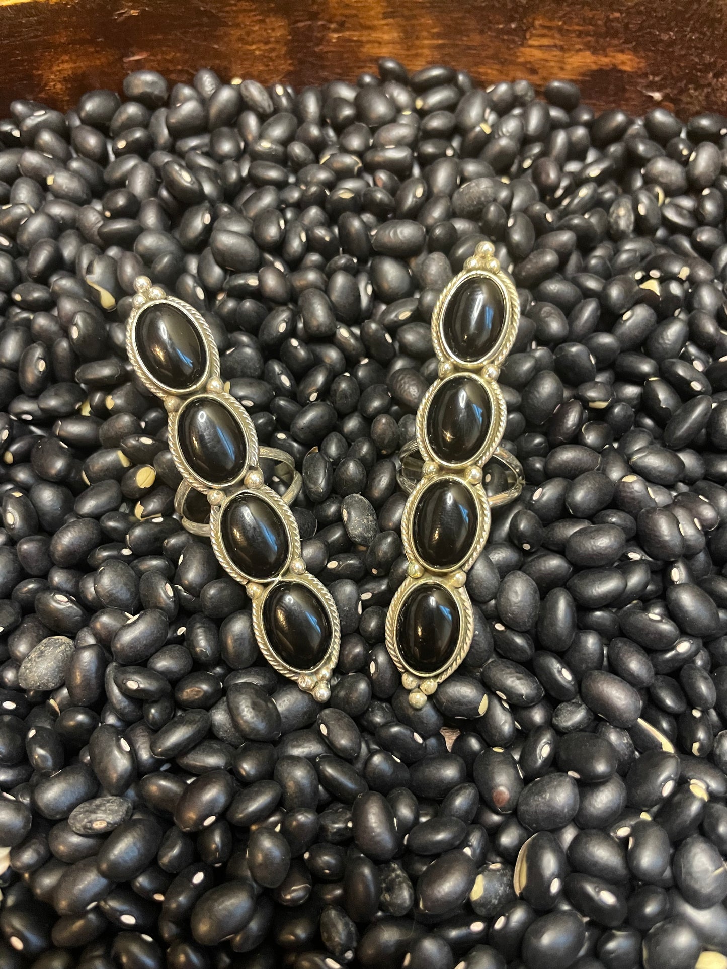 Navajo Handmade Black Onyx Crawler Rings