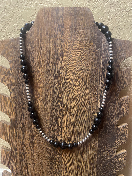 19" Graduated Black Onyx Necklace