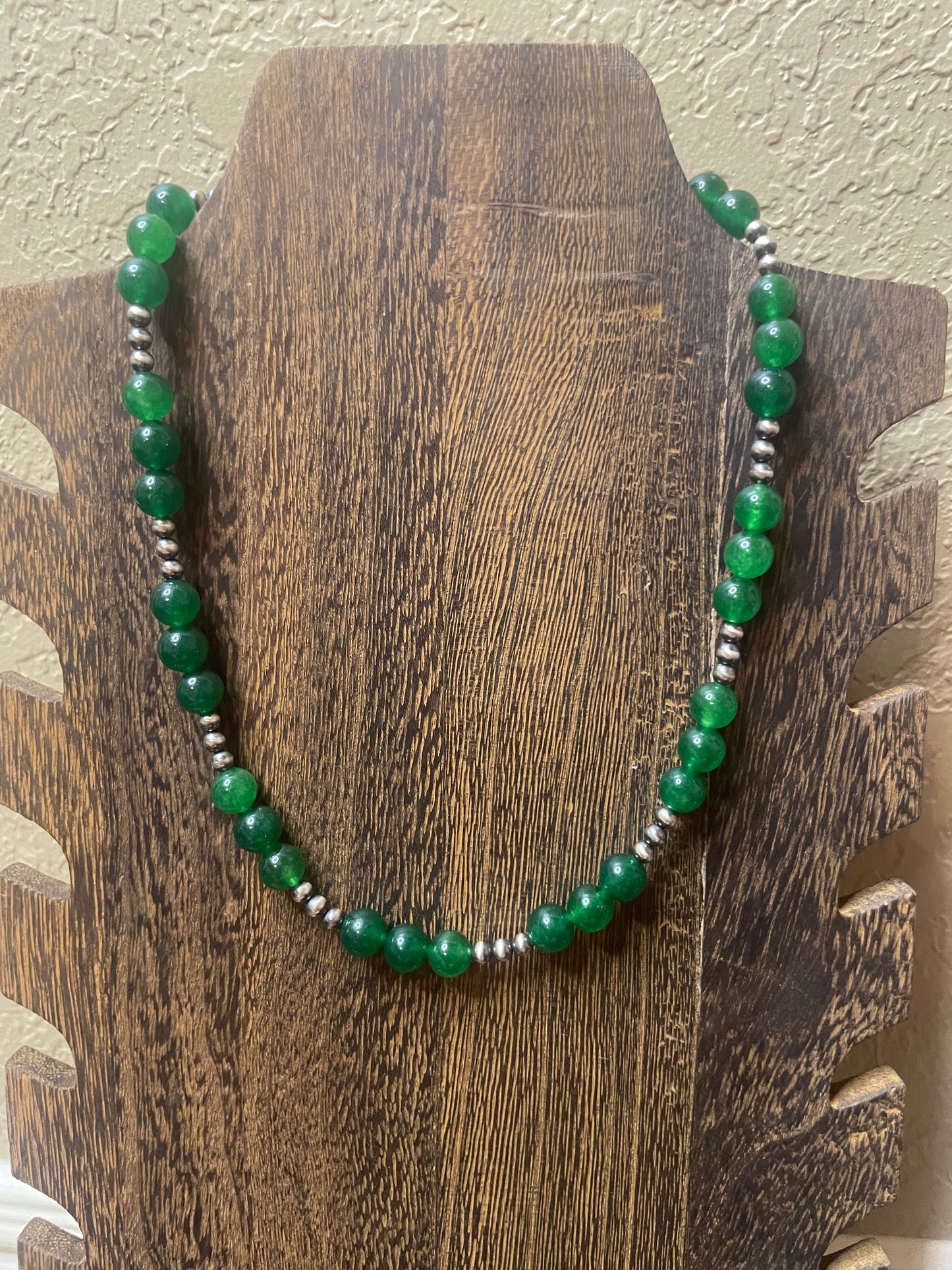 17" Green Jade Necklace