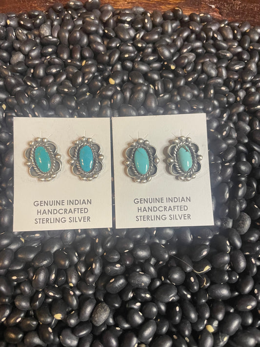 Navajo Handmade Turquoise Detail Earrings