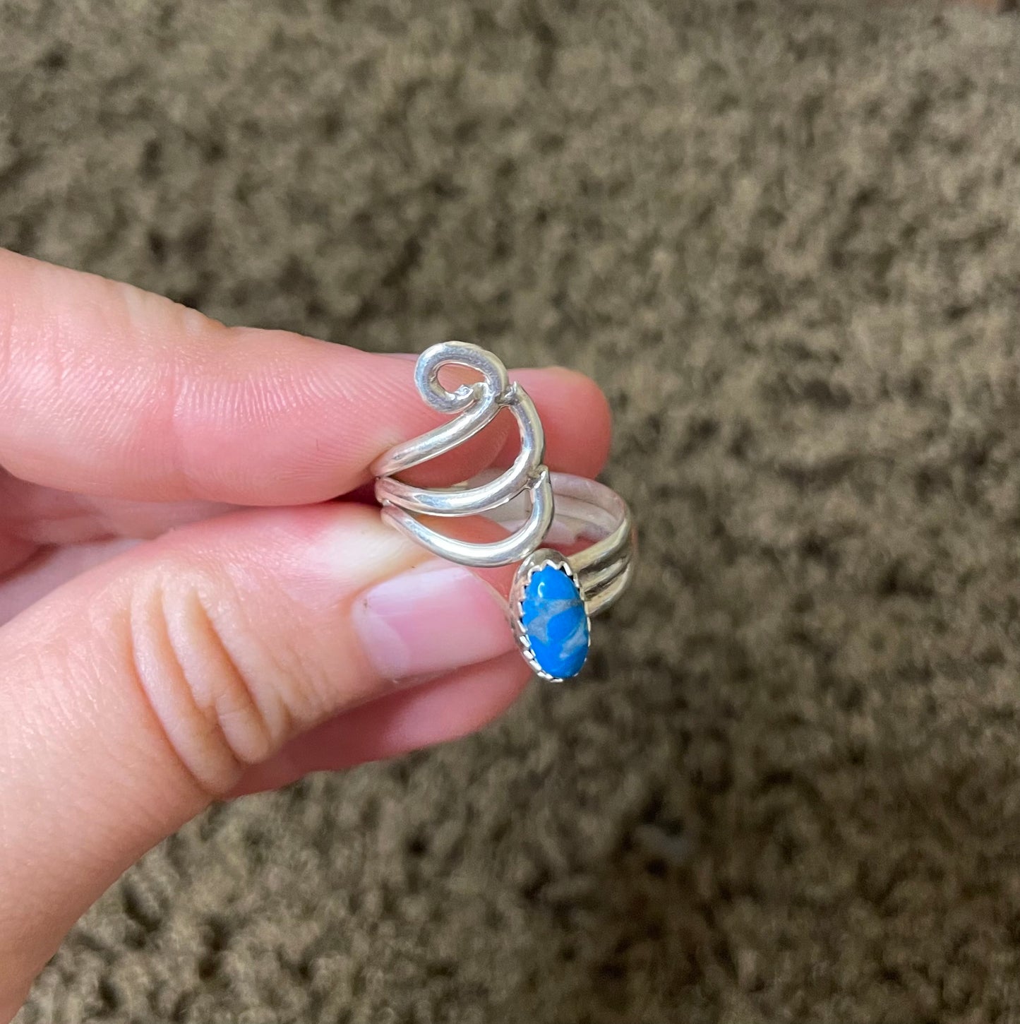 Kingman Swirl Adjustable Ring