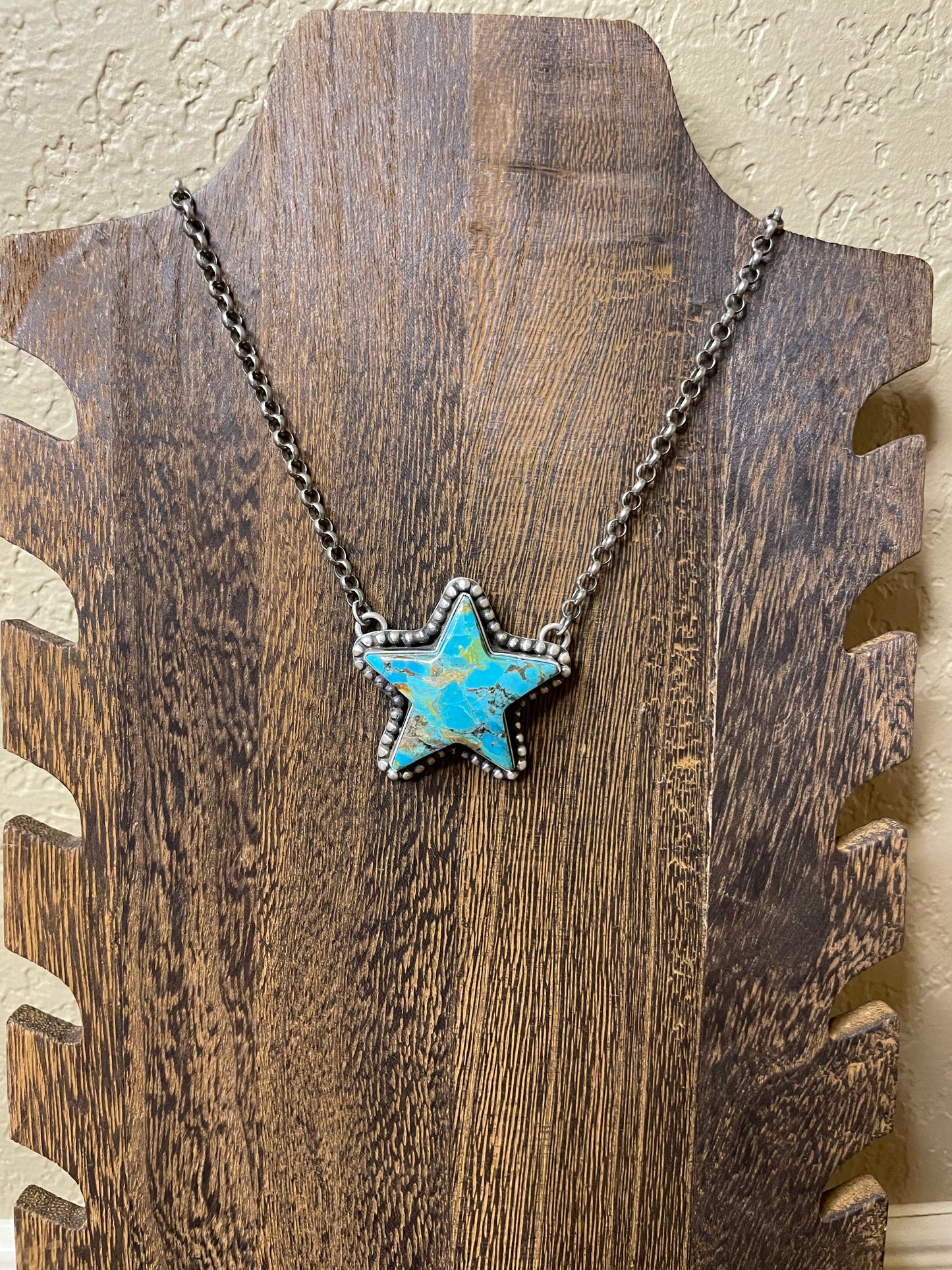Navajo Handmade Kingman Star Necklace