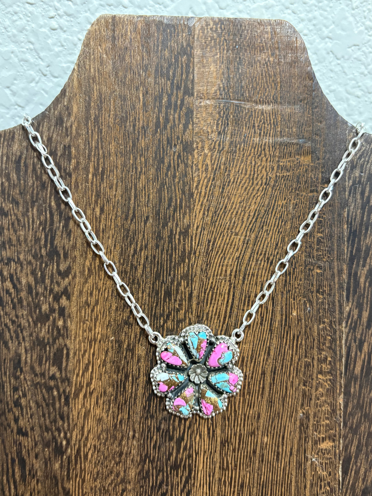Cotton Candy Flower Cluster Necklace