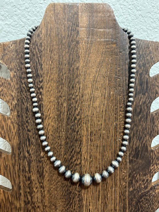 18" + 2" 4-14mm Graduated Sterling Silver Pearl Necklace